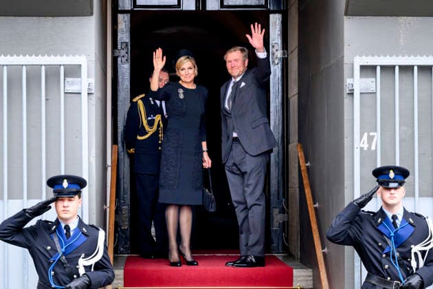 04-05-2026 Amsterdam Queen Maxima and King Willem-Alexander arriving for the wearth laying ceremony (Dodenherdenking) at the WWII memorial at the monument op de Dam in Amsterdam. Â  Copyright: xPPEx