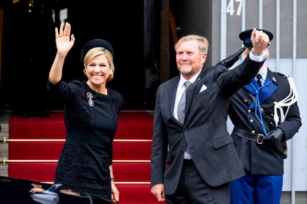 04-05-2026 Amsterdam Queen Maxima and King Willem-Alexander arriving for the wearth laying ceremony (Dodenherdenking) at the WWII memorial at the monument op de Dam in Amsterdam. Â  Copyright: xPPEx