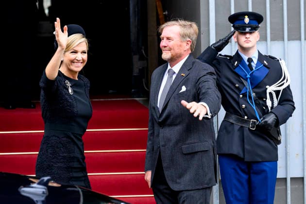 04-05-2026 Amsterdam Queen Maxima and King Willem-Alexander arriving for the wearth laying ceremony (Dodenherdenking) at the WWII memorial at the monument op de Dam in Amsterdam. Â  Copyright: xPPEx