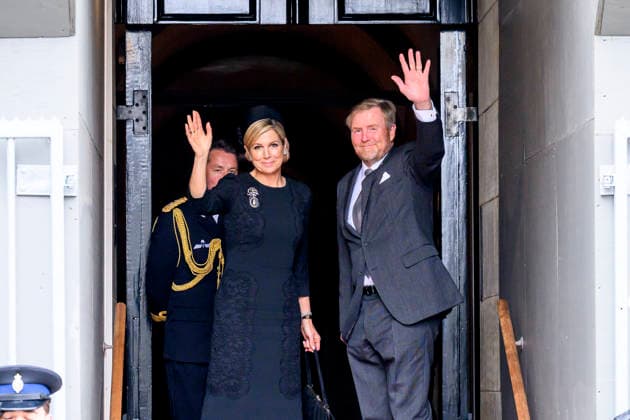 04-05-2026 Amsterdam Queen Maxima and King Willem-Alexander arriving for the wearth laying ceremony (Dodenherdenking) at the WWII memorial at the monument op de Dam in Amsterdam. Â  Copyright: xPPEx