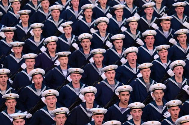 Night rehearsal for the military parade in Moscow MOSCOW, RUSSIA - MAY 4: Military units march along the Moskva River embankment to reach the historic Red Square to participate in a night rehearsal for the military parade in Moscow, Russia on May 4, 2026. The main military parade will be held on May 9 to celebrate the 81st anniversary of Victory Day, commemorating the Soviet victory over Nazi Germany. Sefa Karacan Anadolu Moscow Russia. Editorial use only. Please get in touch for any other usage.  Copyright: x2026xAnadoluxSefaxKaracanx