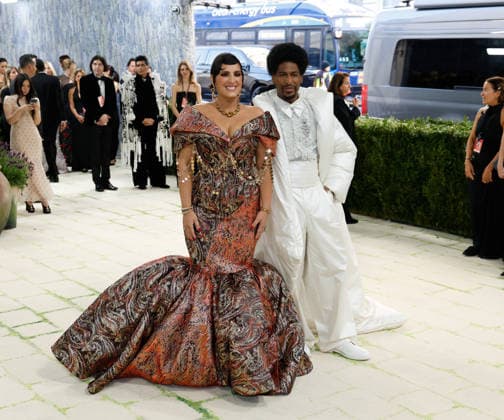 Suleika Jaouad and Jon Batiste arrive on the red carpet for the 2026 Met Gala celebrating Costume Art at The Metropolitan Museum of Art on Monday, May 4, 2026 in New York City.  NYP20260504337 JOHNxANGELILLO