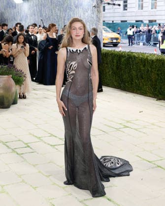 Gigi Hadid arrives on the red carpet for the 2026 Met Gala celebrating Costume Art at The Metropolitan Museum of Art on Monday, May 4, 2026 in New York City.  NYP20260504386 JOHNxANGELILLO