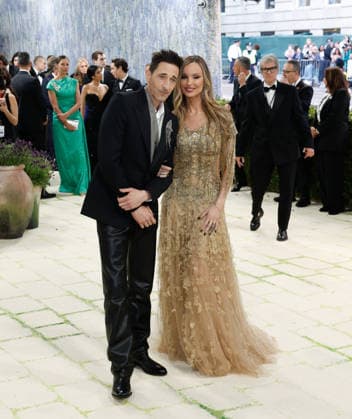 Adrien Brody and Georgina Chapman arrive on the red carpet for the 2026 Met Gala celebrating Costume Art at The Metropolitan Museum of Art on Monday, May 4, 2026 in New York City.  NYP20260504377 JOHNxANGELILLO