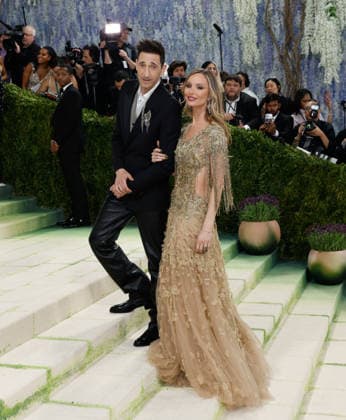 Adrien Brody and Georgina Chapman arrive on the red carpet for the 2026 Met Gala celebrating Costume Art at The Metropolitan Museum of Art on Monday, May 4, 2026 in New York City.  NYP20260504378 JOHNxANGELILLO