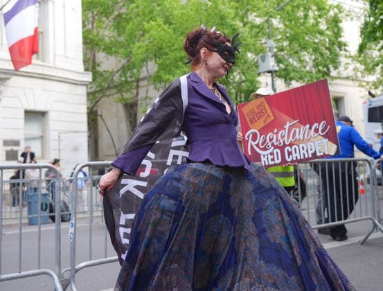 People protest the Met Gala, outside the Met Museum in New York City NEW YORK CITY, UNITED STATES - MAY 04: Protesters staged a Resistance Red Carpet protest on Fifth Avenue outside the Met Museum against the Bezos-sponsored Met Gala, on May 4, 2026, in New York City, U.S. Selcuk Acar Anadolu New York United States. Editorial use only. Please get in touch for any other usage.  Copyright: x2026xAnadoluxSelcukxAcarx