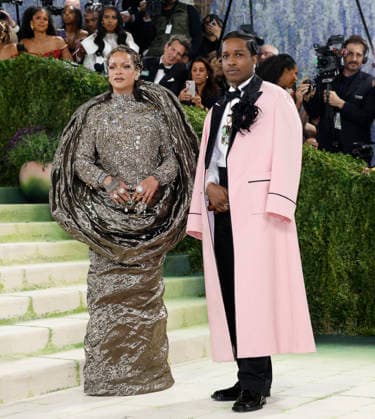Rihanna and A$AP Rocky arrive on the red carpet for the 2026 Met Gala celebrating Costume Art at The Metropolitan Museum of Art on Monday, May 4, 2026 in New York City.  NYP202605045003 JOHNxANGELILLO