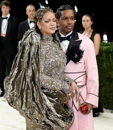 Rihanna and A$AP Rocky arrive on the red carpet for the 2026 Met Gala celebrating Costume Art at The Metropolitan Museum of Art on Monday, May 4, 2026 in New York City.  NYP202605045004 JOHNxANGELILLO