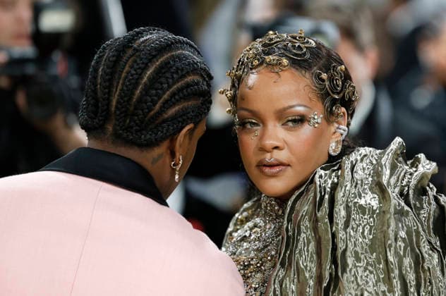 Rihanna and A$AP Rocky arrive on the red carpet for the 2026 Met Gala celebrating Costume Art at The Metropolitan Museum of Art on Monday, May 4, 2026 in New York City.  NYP202605045007 JOHNxANGELILLO