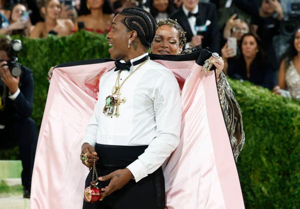 Rihanna and A$AP Rocky arrive on the red carpet for the 2026 Met Gala celebrating Costume Art at The Metropolitan Museum of Art on Monday, May 4, 2026 in New York City.  NYP202605045010 JOHNxANGELILLO