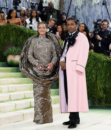 Rihanna and A$AP Rocky arrive on the red carpet for the 2026 Met Gala celebrating Costume Art at The Metropolitan Museum of Art on Monday, May 4, 2026 in New York City.  NYP202605045012 JOHNxANGELILLO