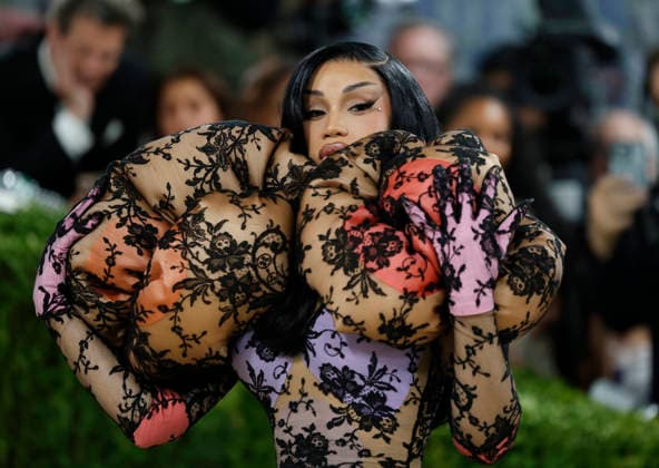 Cardi B arrives on the red carpet for the 2026 Met Gala celebrating Costume Art at The Metropolitan Museum of Art on Monday, May 4, 2026 in New York City.  NYP202605045006 JOHNxANGELILLO