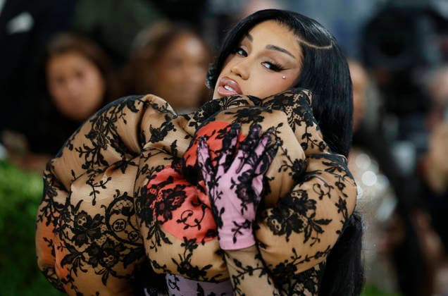 Cardi B arrives on the red carpet for the 2026 Met Gala celebrating Costume Art at The Metropolitan Museum of Art on Monday, May 4, 2026 in New York City.  NYP202605045020 JOHNxANGELILLO