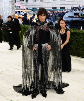 Sombr arrives on the red carpet for the 2026 Met Gala celebrating Costume Art at The Metropolitan Museum of Art on Monday, May 4, 2026 in New York City.  NYP20260504436 JOHNxANGELILLO