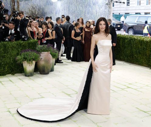 Camila Morrone arrives on the red carpet for the 2026 Met Gala celebrating Costume Art at The Metropolitan Museum of Art on Monday, May 4, 2026 in New York City.  NYP20260504382 JOHNxANGELILLO