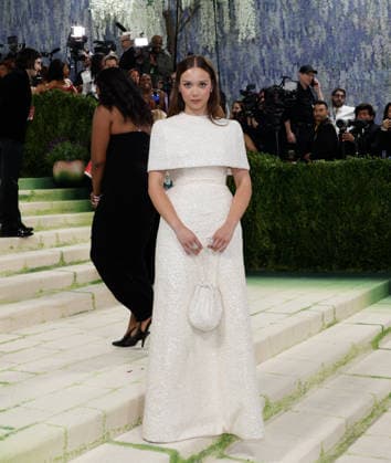 Laufey arrives on the red carpet for the 2026 Met Gala celebrating Costume Art at The Metropolitan Museum of Art on Monday, May 4, 2026 in New York City.  NYP20260504383 JOHNxANGELILLO