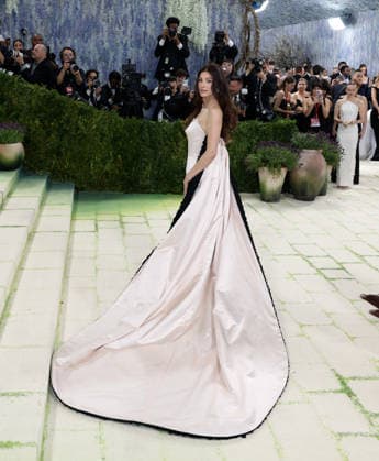 Camila Morrone arrives on the red carpet for the 2026 Met Gala celebrating Costume Art at The Metropolitan Museum of Art on Monday, May 4, 2026 in New York City.  NYP20260504384 JOHNxANGELILLO