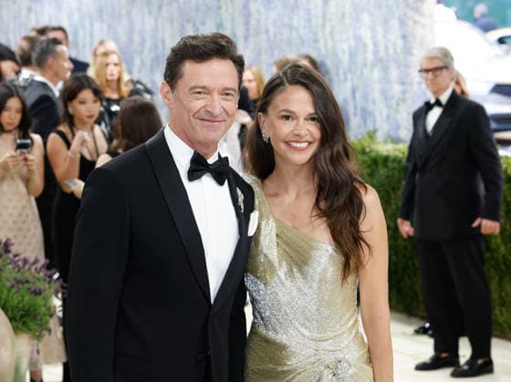 Hugh Jackman and Sutton Foster arrive on the red carpet for the 2026 Met Gala celebrating Costume Art at The Metropolitan Museum of Art on Monday, May 4, 2026 in New York City.  NYP20260504429 JOHNxANGELILLO
