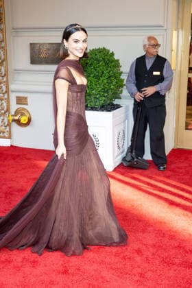 The Pierre Hotel: 2026 Met Gala Departures, New York, USA - 04 May 2026 Camila Mendes wearing Manish Malhotra departs the Pierre Hotel for 2026 Met Gala on May 04, 2026 in New York City. New York United States Copyright: xRonxAdarx xSOPAxImagesx _radar_pierre_20260504_01183