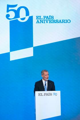 04-05-2026 Barcelona King Felipe attend the 50th anniversary of the El Pais newspaper at the Maritime museum in Barcelona. No Spain Â  Copyright: xPPEx