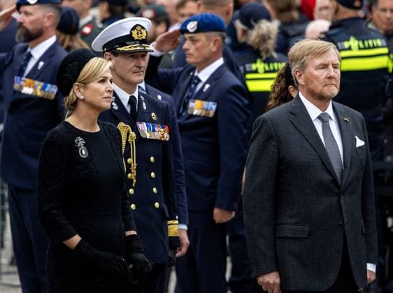 Royal at National Remembrance of the Dead - Amsterdam King Willem-Alexander, Queen Maxima, and Prime Minister Rob Jetten attend the memorial service at De Nieuwe Kerk in Amsterdam, Netherlands on May 4, 2026. Subsequently, the Royal Couple lays a wreath at the National Monument on Dam Square. Photo by NLBeeld Bruno Press ABACAPRESS.COM Netherlands  Copyright: xBrunoxPress ABACAx
