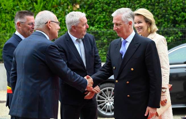 King Philippe And Queen Mathilde Visit The Province of Flemish Brabant VLAAMS-BRABANT, BELGIUM - MAY 05: King Philippe of Belgium and Queen Mathilde of Belgium pictured visiting VUB Photonics-campus en VUB STEAM Academie in Pajottegem during a trip to the province of Flemish Brabant on May 05, 2026 in Vlaams-Brabant, Belgium, 05 05 2026 Vlaams-Brabant Belgium  Copyright: xPhilipxReynaersx