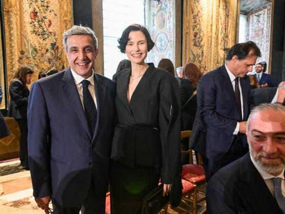 Rome, 71st edition of the David di Donatello Awards, the Quirinale. In the photo: Flavio Insinna and Bianca Baldi.  Copyright: xMaurizioxD Avanzox xipa-agency.netx xDxAvanzo Landi Provvisionatox IPA_Agency_IPA74450195