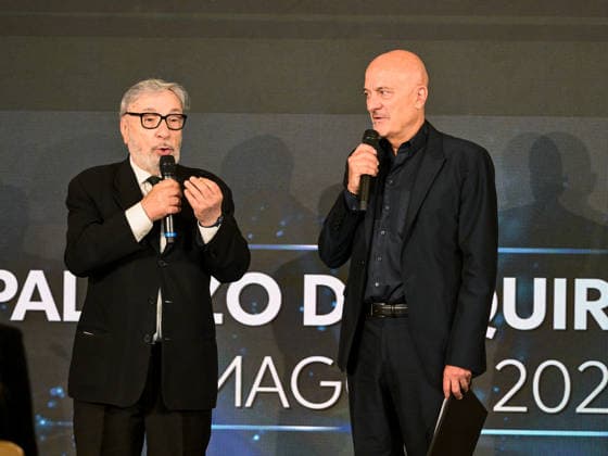 Rome, 71st edition of the David di Donatello Awards, the Quirinale. In the photo: Claudio Bisio and Gianni Amelio, lifetime achievement award.  Copyright: xMaurizioxD Avanzox xipa-agency.netx xDxAvanzo Landi Provvisionatox IPA_Agency_IPA74450218