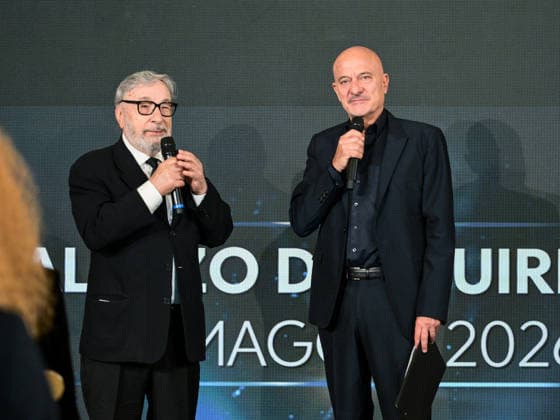 Rome, 71st edition of the David di Donatello Awards, the Quirinale. In the photo: Claudio Bisio and Gianni Amelio, lifetime achievement award.  Copyright: xMaurizioxD Avanzox xipa-agency.netx xDxAvanzo Landi Provvisionatox IPA_Agency_IPA74450213