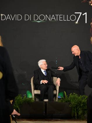 Rome, 71st edition of the David di Donatello Awards, Ceremony at the Quirinale. In the photo: the President of the Republic Sergio Mattarella, Claudio Bisio  Copyright: xMarcoxProvvisionatox xipa-agency.netx xDxAvanzo Landi Provvisionatox IPA_Agency_IPA74450787