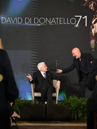 Rome, 71st edition of the David di Donatello Awards, Ceremony at the Quirinale. In the photo: the President of the Republic Sergio Mattarella, Claudio Bisio  Copyright: xMarcoxProvvisionatox xipa-agency.netx xDxAvanzo Landi Provvisionatox IPA_Agency_IPA74450789