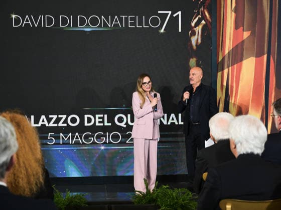 Rome, 71st edition of the David di Donatello Awards, Ceremony at the Quirinale. In the photo: Ornella Muti, Claudio Bisio  Copyright: xMarcoxProvvisionatox xipa-agency.netx xDxAvanzo Landi Provvisionatox IPA_Agency_IPA74451174