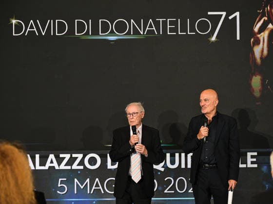 Rome, 71st edition of the David di Donatello Awards, Ceremony at the Quirinale. In the photo: Claudio Bisio, bruno bozzetto  Copyright: xMarcoxProvvisionatox xipa-agency.netx xDxAvanzo Landi Provvisionatox IPA_Agency_IPA74451259