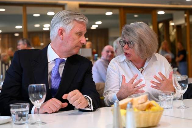 King Philippe And Queen Mathilde Visit The Province of Flemish Brabant VLAAMS-BRABANT, BELGIUM - MAY 05: King Philippe of Belgium pictured during a lunch with colleagues and visitors from the local restaurant during a trip to the province of Flemish Brabant on May 05, 2026 in Vlaams-Brabant, Belgium, 05 05 2026 Vlaams-Brabant Belgium  Copyright: xPhilipxReynaersx