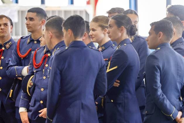 Her Royal Highness Princess Leonor, Princess of Asturias, makes her first training flight in the F5 fighter jet at Wing 23 of Talavera la Real (Badajoz) at Los Llanos Air Base, Albacete, Spain, May 5, 2026 Su Alteza Real la Princesa Leonor, Princesa de Asturias, realiza su primer vuelo de instrucción en el avión de combate F5 en el Ala 23 de Talavera la Real (Badajoz) en la Base Aérea de Los Llanos, Albacete, Espana 05 de Mayo de 2026 Casa Real Cordon Press Mandatory credit: Casa de S.M. el Rey Cordon Press