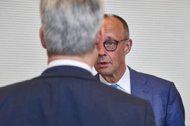 Berlin, Deutschland, 05.05.2026: Deutscher Bundestag: Unions-Fraktionssitzung: Steffen Bilger und Bundeskanzler Friedrich Merz (CDU) *** Berlin, Germany, 05 05 2026 German Bundestag Union parliamentary group meeting Steffen Bilger and Federal Chancellor Friedrich Merz CDU Copyright: xdtsxNachrichtenagenturx dts_117830