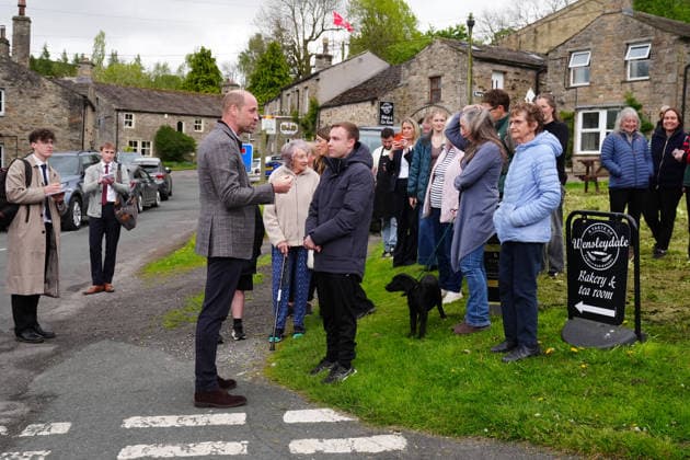 The Prince of Wales visits Yorkshire The Prince of Wales visits the village of Bainbridge to highlight rural communities and sustainability, in North Yorkshire, UK, on the 5th May 2026. Picture by Owen Humphreys WPA-Pool Bainbridge Yorkshire United Kingdom  WHA-0817