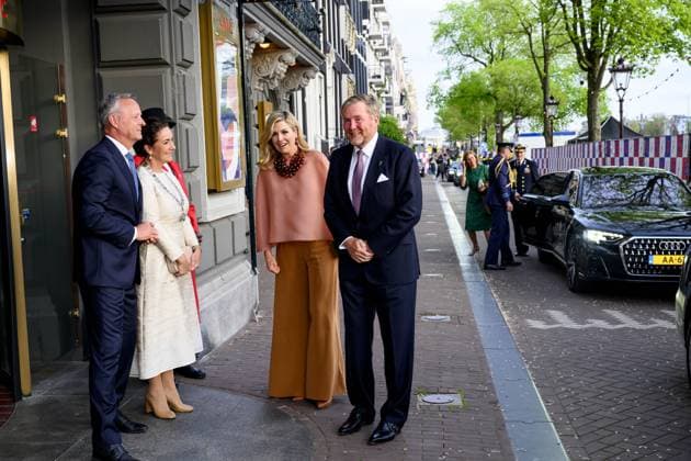 Amsterdam, The Netherlands, 2026-05-05 20:29:17 AMSTERDAM, 05-05-2026, The Amstel. King Willem-Alexander and Queen Maxima during the May 5 concert marking the conclusion of the National Liberation Celebration. Traditionally, the concert takes place on and around the Amstel in front of the Royal Theatre CarrÃ . PHOTO: NLBeeld Patrick van Emst Credit: NL Beeld Patrick van Emst  Copyright: xx x