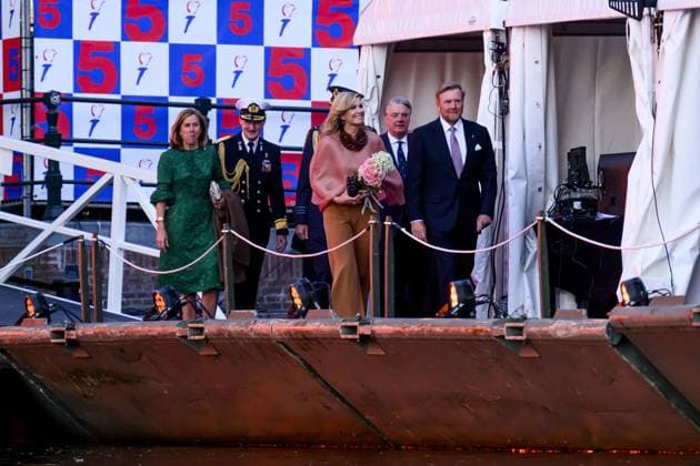 Amsterdam, The Netherlands, 2026-05-05 21:16:19 AMSTERDAM, 05-05-2026, The Amstel. King Willem-Alexander and Queen Maxima during the May 5 concert marking the conclusion of the National Liberation Celebration. Traditionally, the concert takes place on and around the Amstel in front of the Royal Theatre CarrÃ . PHOTO: NLBeeld Patrick van Emst Credit: NL Beeld Patrick van Emst  Copyright: xx x