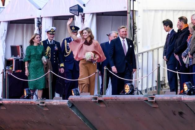 Amsterdam, The Netherlands, 2026-05-05 21:16:26 AMSTERDAM, 05-05-2026, The Amstel. King Willem-Alexander and Queen Maxima during the May 5 concert marking the conclusion of the National Liberation Celebration. Traditionally, the concert takes place on and around the Amstel in front of the Royal Theatre CarrÃ . PHOTO: NLBeeld Patrick van Emst Credit: NL Beeld Patrick van Emst  Copyright: xx x