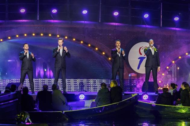 AMSTERDAM - The Dutch Tenors during the May 5th concert on the Amstel at the Royal Theatre CarrÃ . Traditionally, the concert marks the conclusion of the National Liberation Celebration. RAMON VAN FLYMEN ANP netherlands out - belgium out  Copyright: xx x557577162x originalFilename: 557577162.jpg