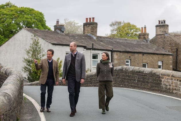 The Prince of Wales Visits North Yorkshire 05 05 2026. Bainbridge, UK. The Prince of Wales during a visit to the River Bain Hydro. The Prince saw the hydro plant in action, met with the community members who own and maintain the site, and learned about its eco credentials and how it could be replicated in other locations across the UK., Credit:Pete Maclaine Avalon United Kingdom, England, Bainbridge  Copyright: xPetexMaclainex xAvalonx 1096763858