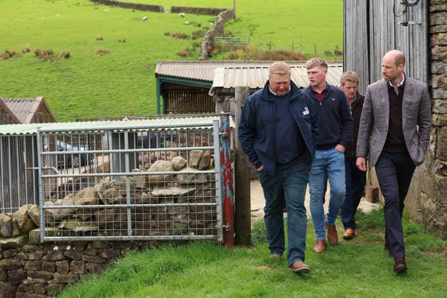 The Prince of Wales Visits North Yorkshire 05 05 2026. Swaledale, UK. The Prince of Wales during a visit with farmers from across Swaledale at a local family farm. His Royal Highness joined a conversation with a group of young farmers, all of whom have young families. Before touring some of the land, The Prince met the partners and children of the farmers, hearing first‘hand about their experiences of living and growing up within farming families, and how family life, work and the landscape are closely intertwined in rural communities., Credit:Pete Maclaine Avalon United Kingdom, England, Swaledale  Copyright: xPetexMaclainex xAvalonx 1096763859