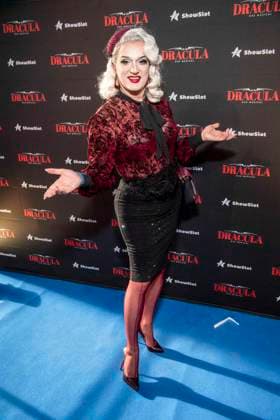 ABB DRACULA Sheila Wolf on the blue carpet at the premiere of Dracula The Musical at BlueMax Theater on 05 05 2026 in Berlin Berlin Germany