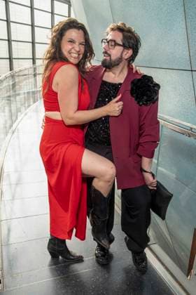 ABB DRACULA Anika Lehmann and Steven Preisner on the blue carpet at the premiere of Dracula The Musical at BlueMax Theater on 05 05 2026 in Berlin Berlin Germany