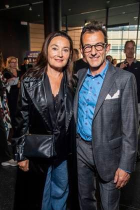 ABB DRACULA Jacqueline Macaulay and Hans Werner Meyer on the blue carpet at the premiere of Dracula The Musical at the BlueMax Theater on 05 05 2026 in Berlin Berlin Germany
