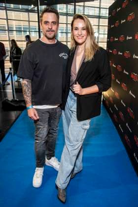 ABB DRACULA Marc Barthel and Anna Hofbauer on the blue carpet at the premiere of Dracula The Musical at BlueMax Theater on 05 05 2026 in Berlin Berlin Germany