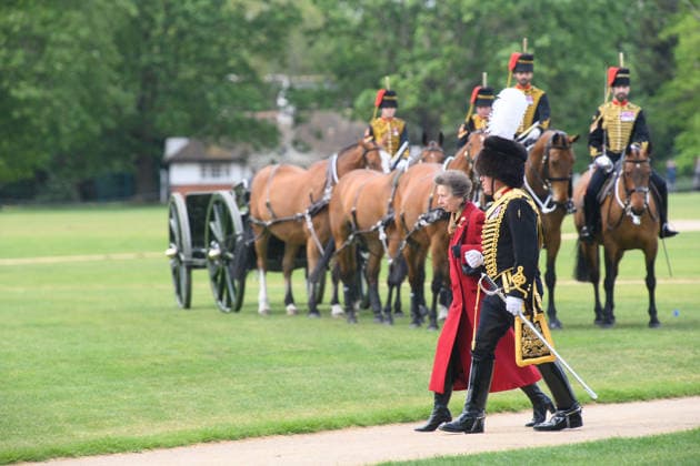 41 Gun Royal Salute for Third Anniversary of King Charles III s Coronation at Hyde Park, London, UK - Wednesday 6 May 2026 Princess Anne - The Princess Royal inspects The King s Troop, Royal Horse Artillery after performing a 41 gun Royal Salute to mark the Third Anniversary of the Coronation of King Charles III on the 6th May - Hyde Park, London, England, UK on Wednesday 6 May, 2026. Credit Justin, Credit:Justin Ng Avalon UK, England, London, Hyde Park Copyright: xJustinxNgx xAvalonx 1096902351
