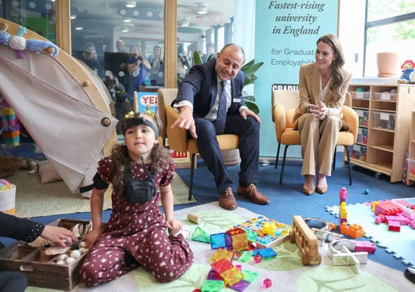 The Princess Of Wales Launches Early Childhood Guide LONDON, ENGLAND - MAY 06: Catherine, Princess of Wales smiles as she meets families with babies and young children to discuss research during the launch of Foundations for Life: A Guide to Social and Emotional Development at the University of East London on May 06, 2026 in London, England. The Princess of Wales and The Royal Foundation Centre for Early Childhood launched the new resource, which highlights the role of loving and responsive relationships play in the wellbeing of young children., Credit:Chris Jackson Avalon United Kingdom, England, London  Copyright: xChrisxJacksonx xAvalonx 1096900014