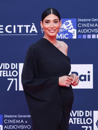 Rome, 71st David di Donatello Awards 2026 - Red Carpet. Pictured: Giorgia Venturini (pregnant)  Copyright: xMarcoxProvvisionatox xipa-agency.netx xDxAvanzo Landi Provvisionatox IPA_Agency_IPA74474634